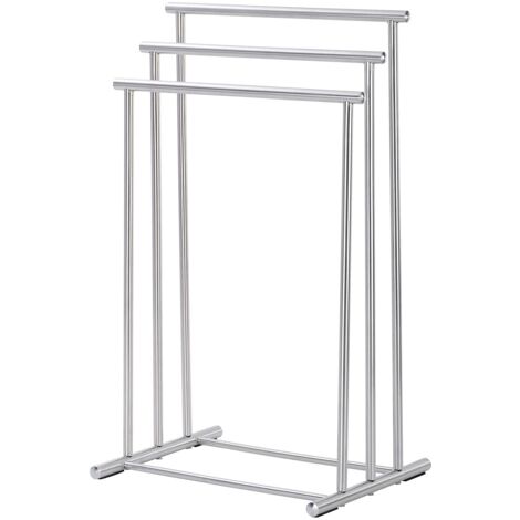 WENKO Portasciugamani da terra Lioni per il bagno, in acciaio inossidabile, 50x37x76 cm, opaco