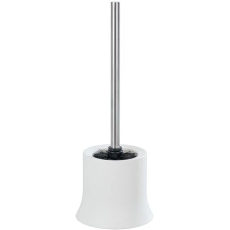 WENKO Portascopino per WC Basic bianco, Polipropilene, 14 x 38 x 14 cm, Bianco
