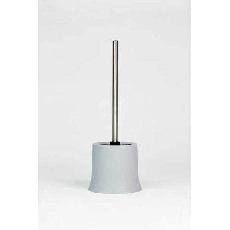 WENKO Portascopino per WC Basic grigio - Portascopino WC, Polipropilene, 14 x 38 x 14 cm, Grigio