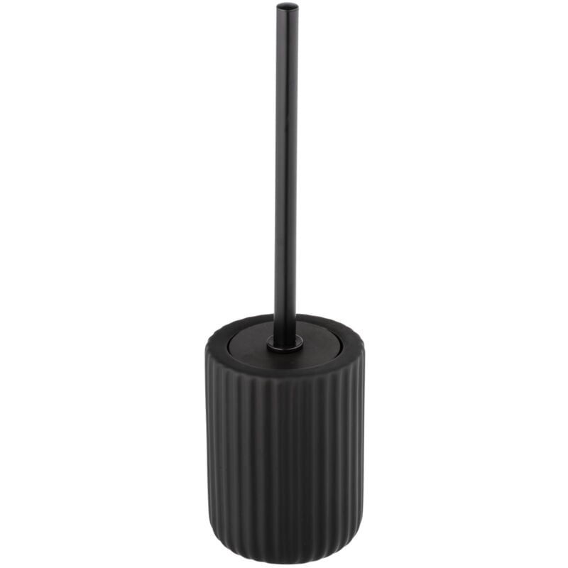 Brosse wc en céramique Belluno Wenko Tête de brosse remplaçable, Fibres de brosse résistantes et flexibles, Céramique et plastique, 17 x 42,5 cm, Noir