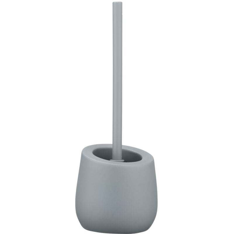 Porte Brosse wc céramique Badi, Brosse wc silicone noire avec tête de brosse wc en silicone ø de 7,5 cm, anti-adhésive, Céramique, ø 13,5 x 38 cm,