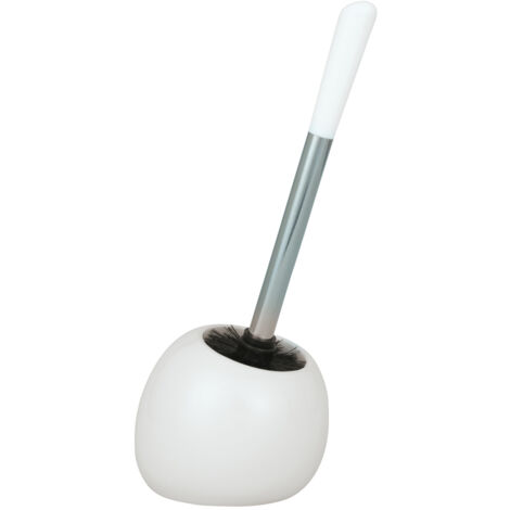 WENKO Porte Brosse WC Polaris, brosse WC noire, céramique, 15x36x14,5 cm, taupe mat