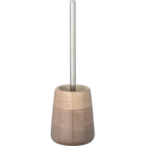 WENKO Porte Brosse WC Pottery, brosse WC noire, céramique peinte à la main, Ø 12,5x39,5 cm, sable