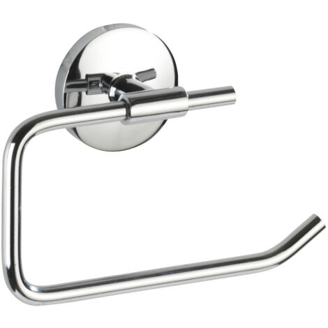 WENKO Porte Papier toilette Mural, Dérouleur papier toilette Cuba, Zinc, 13,5x9,5x4 cm, Brillant