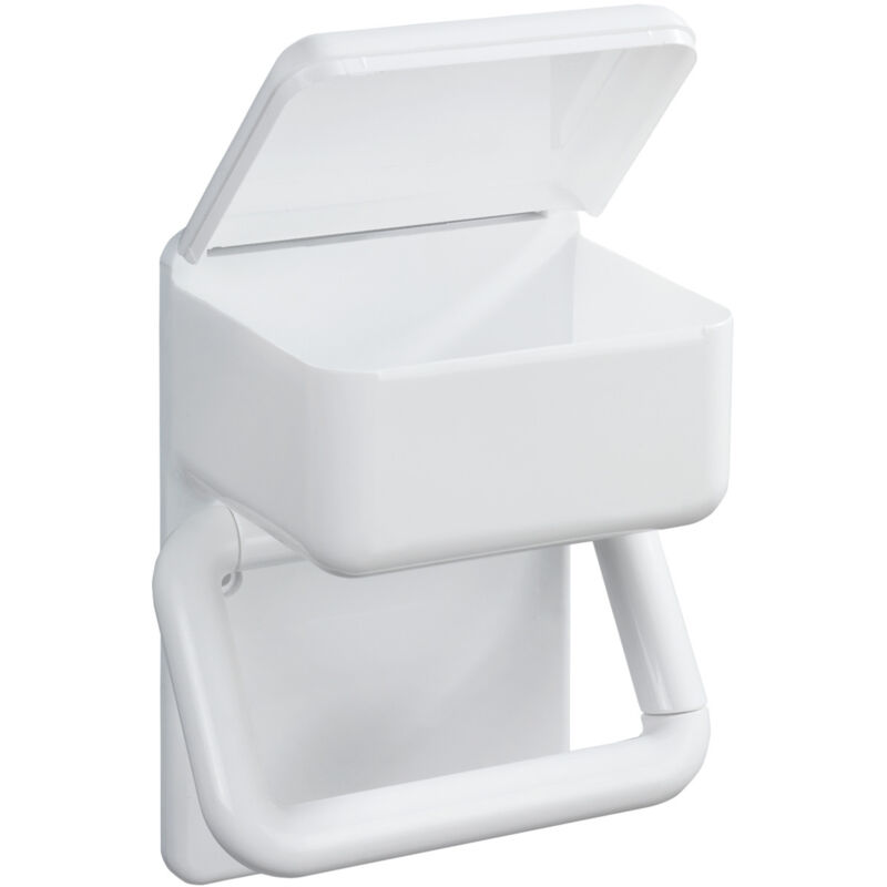 Wenko - Porte-papier hygiénique avec récipient p.ex. lingettes humides, 2en1