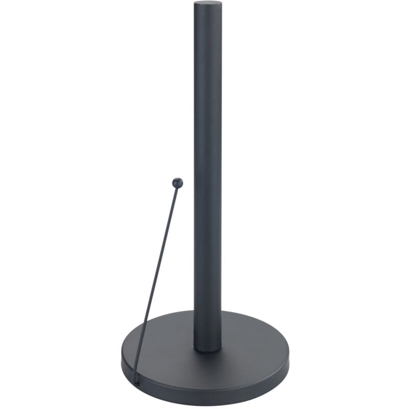 Wenko - Porte-rouleau Clayton, porte-rouleau à pied Black Outdoor pour tous les rouleaux essuie-tout standards, fabriqué en métal thermolaqué,