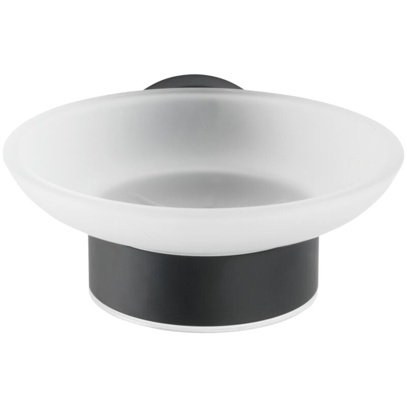 Porte-savon Wenko Bosio Black inox mat 11 cm salle de bain noir porte-savon mural porte-savon noir porte-savon en verre porte-savon design