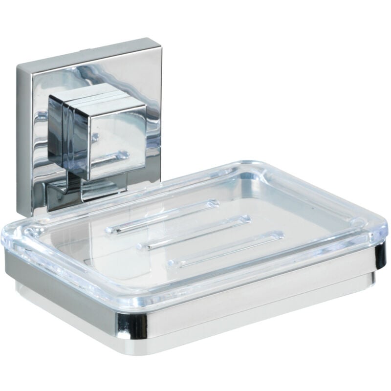 Porte-savon Wenko Vacuum-Loc inox brillant sans percer 12 cm porte-savon mural design support savon sans percer accessoires salle de bain sans percer
