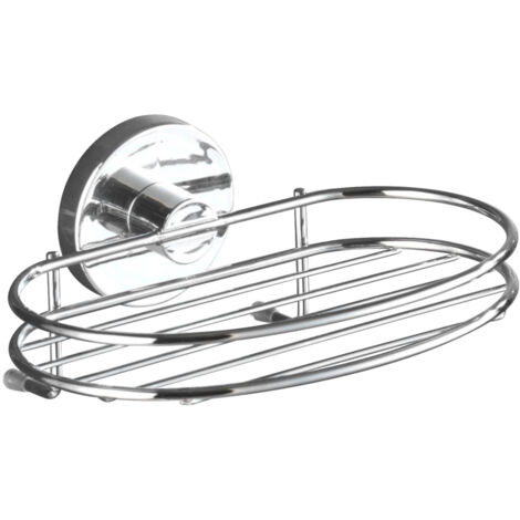 Wenko – Porte-savon mural sans perçage – Fixation Vacuum-Loc® repositionnable – Charge jusqu'à 33kg – Acier inox – Dimensions 4.5 x 16.5 x 12 cm – Argent