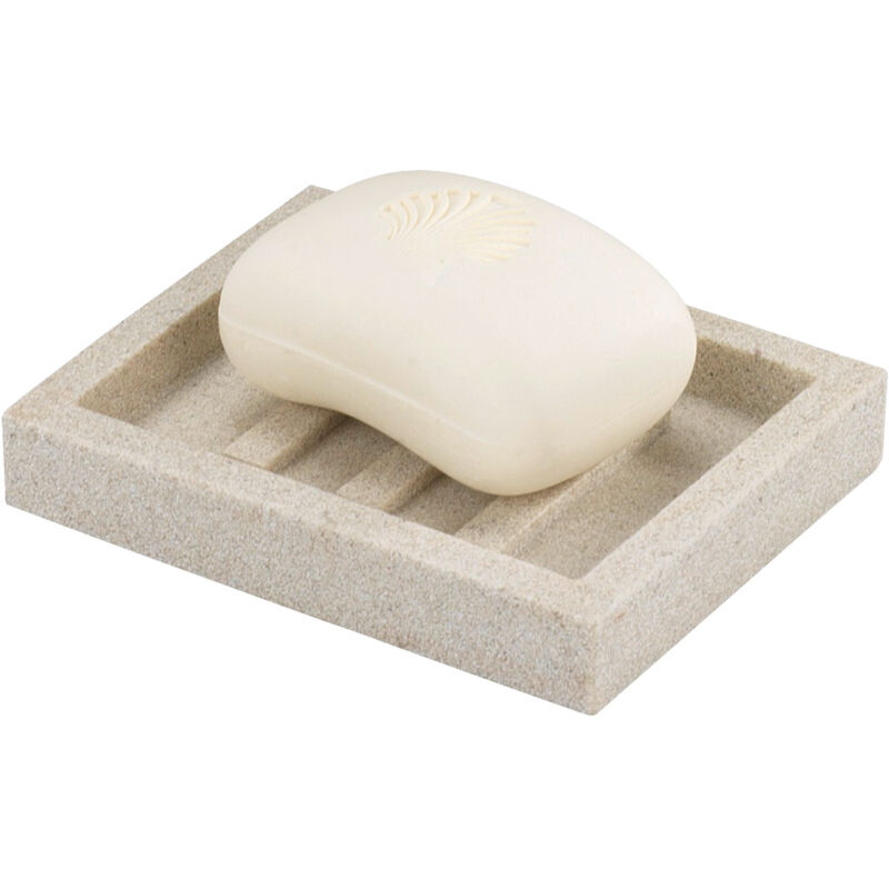 Wenko - Porte savon Vico - aspect sable, Polyrésine, 12,3x2x10 cm, beige