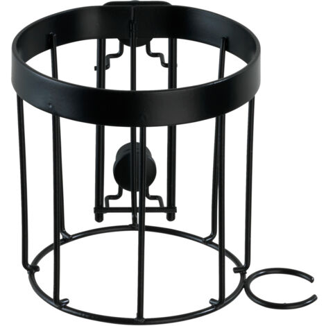 WENKO Porte sèche-cheveux Classic Plus, support sèche cheveux mural, acier antirouille, 12,5x10x12,5 cm, noir