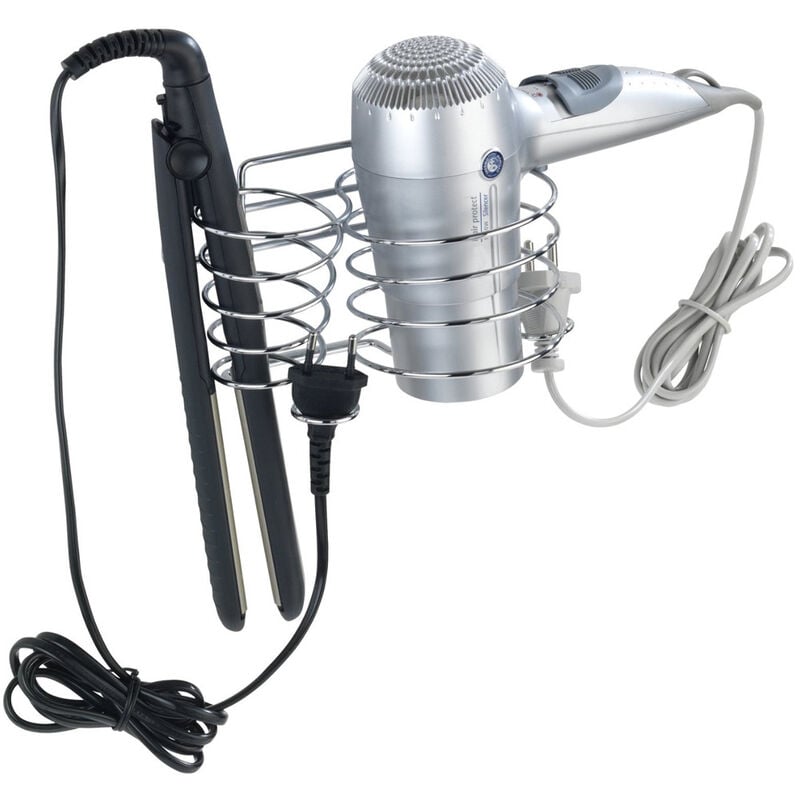 Wenko - Support classic pour sèche-cheveux et lisseur, 2en1