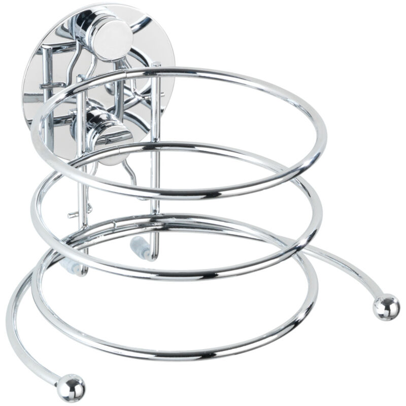 Porte sèche cheveux mural, Support sèche cheveux sans perçage Turbo-Loc®, acier, 14x7,5x11,5 cm, brillant - Wenko