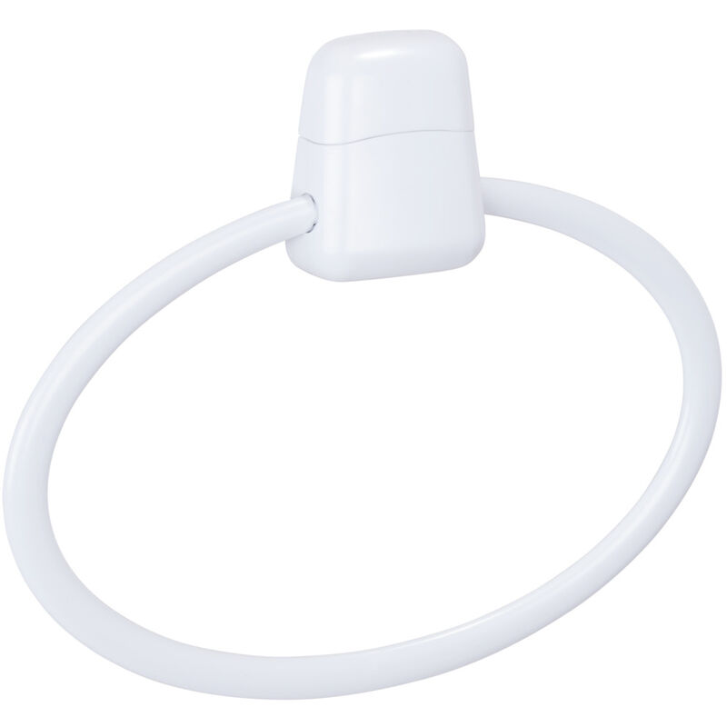 Wenko - Porte Serviette salle de bain mural, anneau porte serviettes Pure, plastique, 27,5x2,5x22 cm, blanc