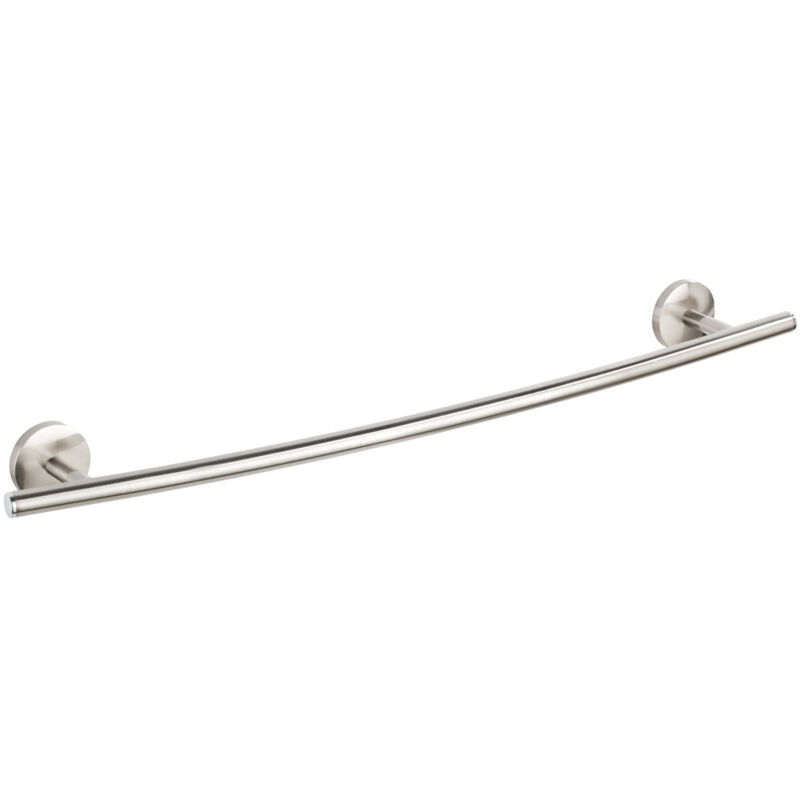 Wenko - Porte Serviette Salle de Bain mural Cuba, Barre porte-serviettes mural, Zinc Inox, 58x5x9 cm, Mat