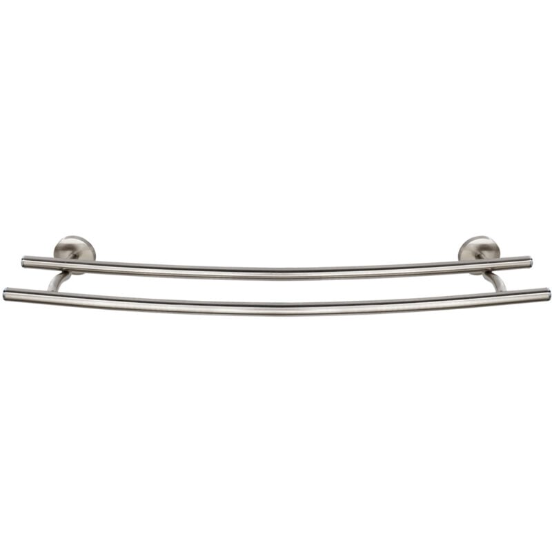 WENKO Porte Serviette Salle de Bain mural Duo Cuba, 2 Barres porte-serviettes murales, Zinc Inox, 58x5x14 cm, Mat