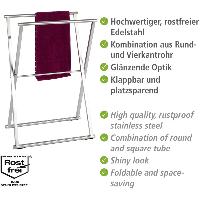 Wenko - Porte-serviettes et vêtements, lava, Acier inoxydable