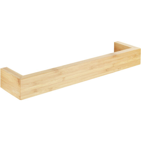 Wenko – Porte-serviettes mural en bambou FSC® 40 x 9 x 5 cm – Fixation facile avec matériel inclus – Design élégant et naturel
