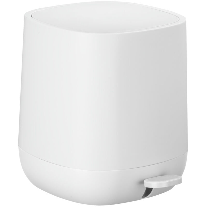 Poubelle à pédale avec frein de chute 6,5L Davos WENKO, Fermeture automatique et silencieuse, Sans BPA, Plastique, 23,5 x 26 x 27,5 cm, Blanc mat