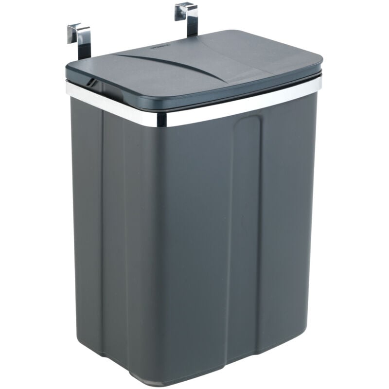 Poubelle de Porte, Poubelle à Suspendre 12l Wenko sur Les Portes, tiroirs et Placards, pour la Salle de Bain et la Cuisine, Fixation sans perçage,