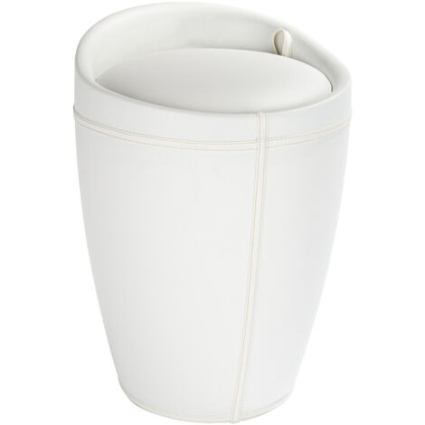 Wenko – Pouf Candy 2 en 1 avec compartiment de rangement – Panier à linge 20L – Housse amovible lavable – Plastique ABS – Ø 36 x 50,5 cm