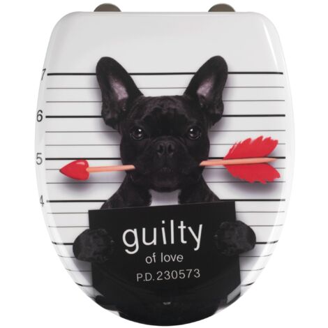 WENKO Premium WC-Sitz Guilty Dog Duroplast, mit Absenkautomatik
