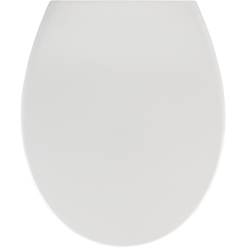 Wenko - Premium WC-Sitz Samos Weiß, aus antibakteriellem Duroplast mit Absenkautomatik, Weiß, Duroplast weiß , Edelstahl rostfrei silber matt - weiß