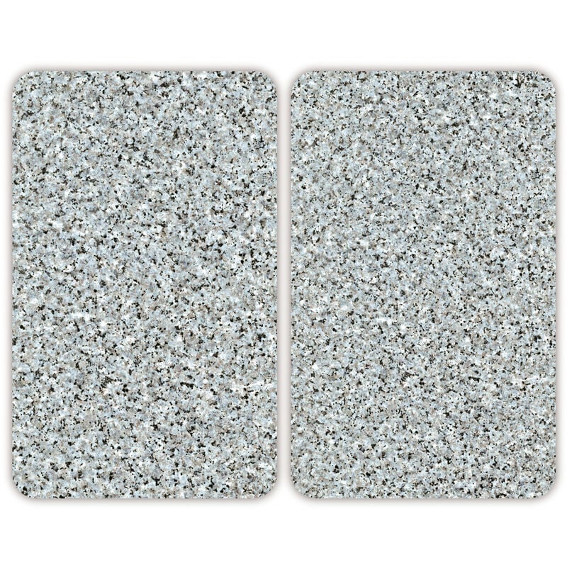 Wenko - Plaque de protection Granit 30 x 52 cm 2 pièces en verre plaque de recouvrement cuisinière couvre-plaques universel planche à découper en