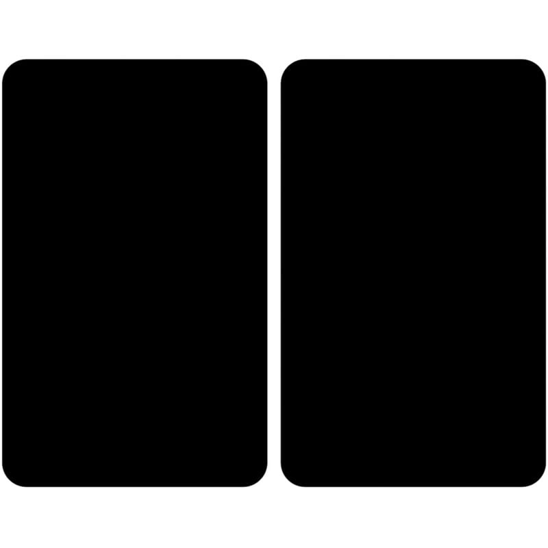 Protection de plaques cuisson 'Noir' wenko, Lot de 2, Couvre plaque universel, Résistant aux chocs, Hygiénique, Pieds inclus, Verre trempé, 30x52cm,