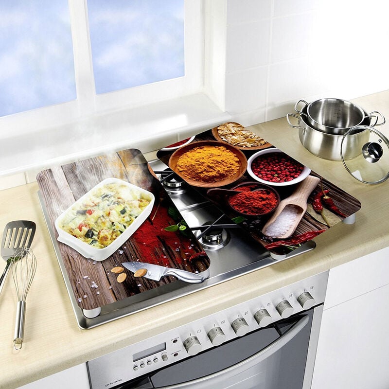 Wenko - Plaques de protection en verre spice xl pour poêle — 2 pièces