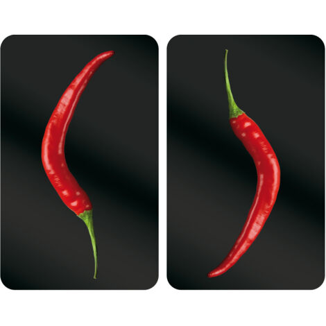 Wenko – Protection plaque de cuisson en verre trempé 30x52 cm – Lot de 2 – Résistance à la chaleur jusqu'à 210°C – Antidérapante pour toutes cuisinières
