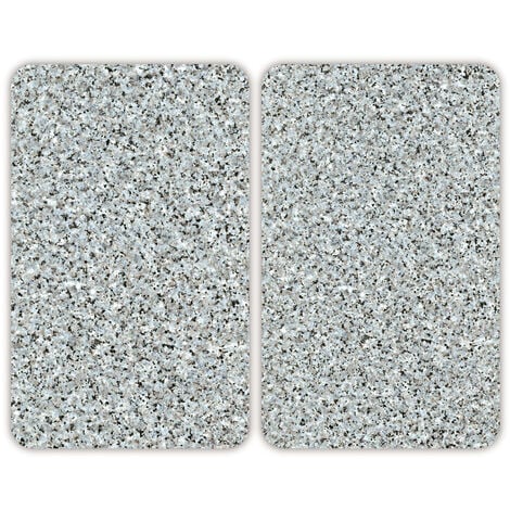 WENKO Protezione per piano cottura, copertura per piano cottura in vetro Granito, Set di 2, vetro temperato, 30x52 cm, multicolore
