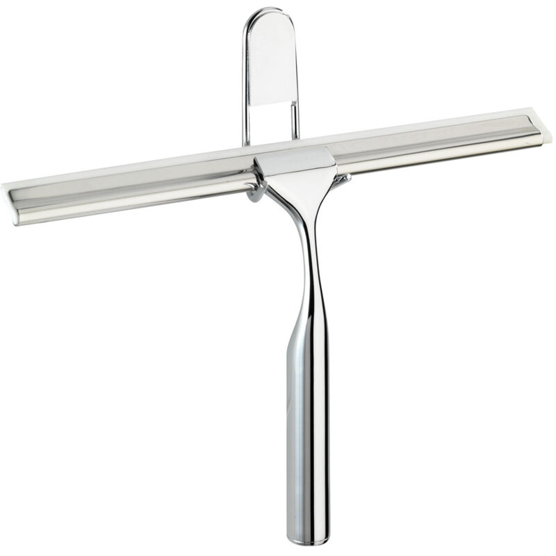 WENKO Raclette de douche, raclette salle de bain mural, Classic, Acier, 25x16,5x4 cm, brillant