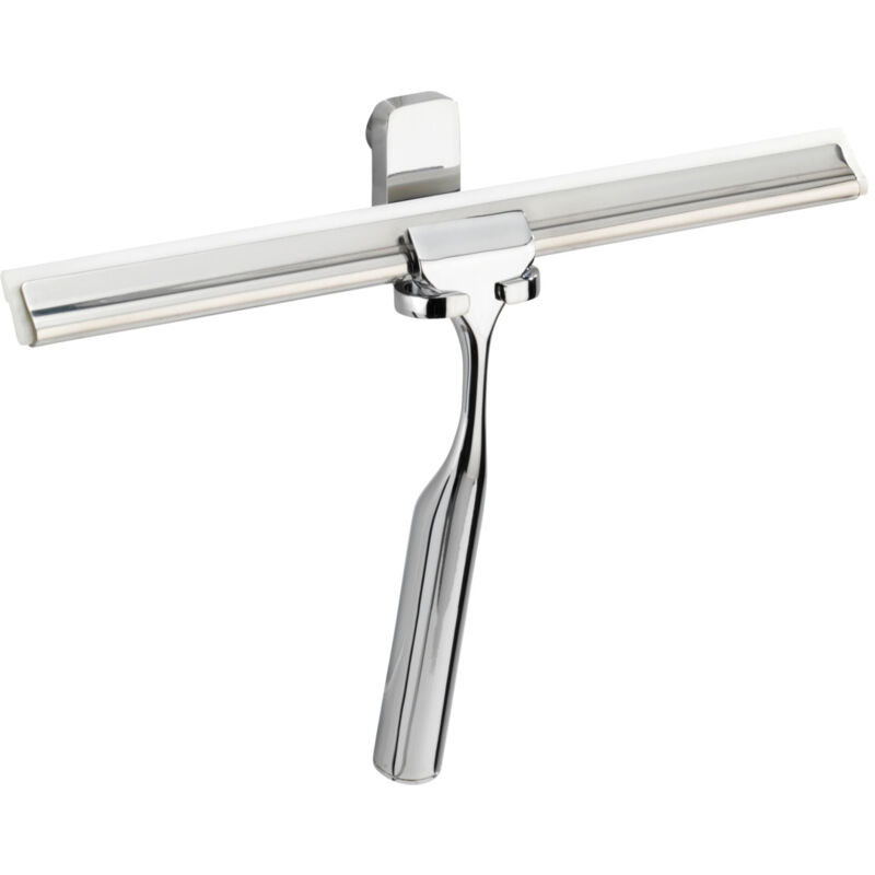 WENKO Raclette de douche, raclette salle de bain mural, Premium, Acier Inox, 25x16,5x5 cm, brillant