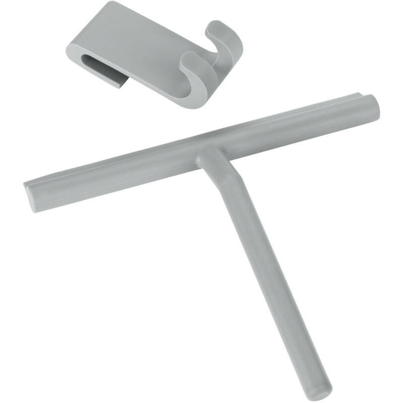 Wenko - Raclette salle de bain, raclette de douche en silicone Mola, Acier inox, 21x24,5x4 cm, gris