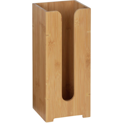 WENKO Range papier toilette bois bambusa, stockage papier toilette capacité 3 rouleaux, bois bambou, 15x35,5x14 cm, marron