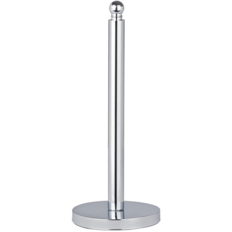 WENKO Rangement papier toilette Viterbo, Stockeur papier toilette, 3 rouleaux, acier inox, Ø 14x35 cm, brillant - Brillant