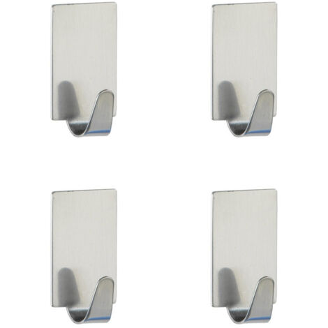 Wenko Rechteck Haken Edelstahl glänzend, chrom, 4er-Set Handtuchhaken