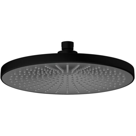 WENKO Regenduschkopf Ultimate Shower, Kopfbrause, Durchmesser: 25 cm mit Softrain-Funktion, Schwarz/Grau