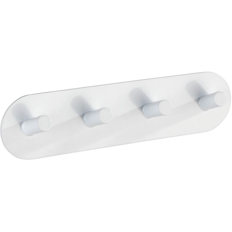 Wenko - Réglette de 4 crochets Quadro blanc mat