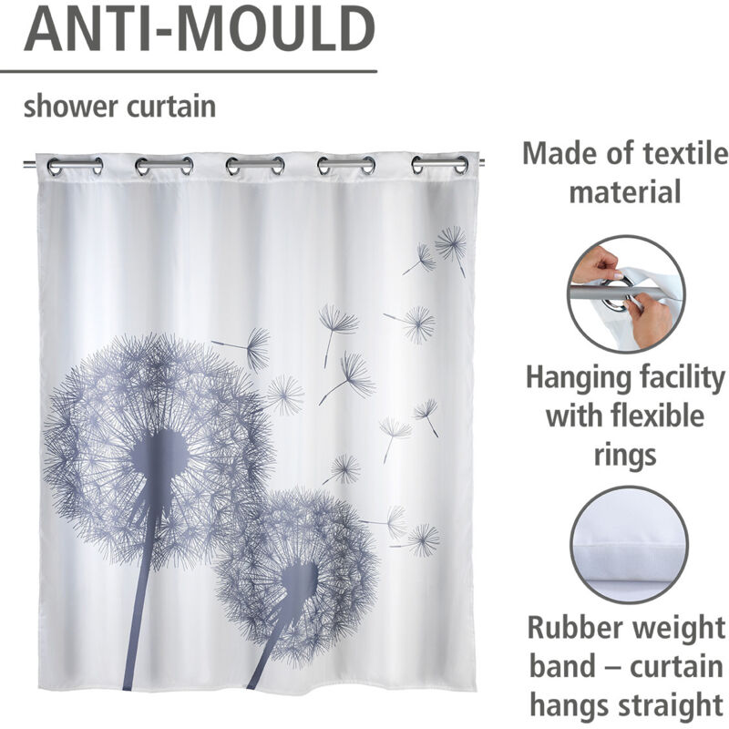 FP - Rideau de douche Astera Flexi, textile, 180x200 cm, wenko