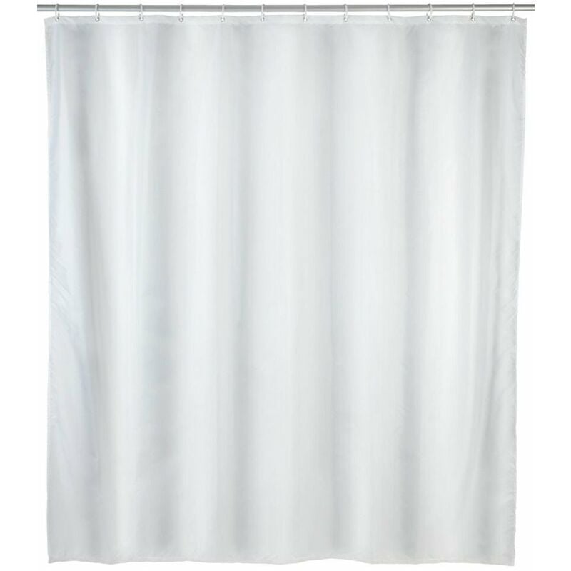 Wenko - Rideau de douche uni, 120 x 200 cm, blanc