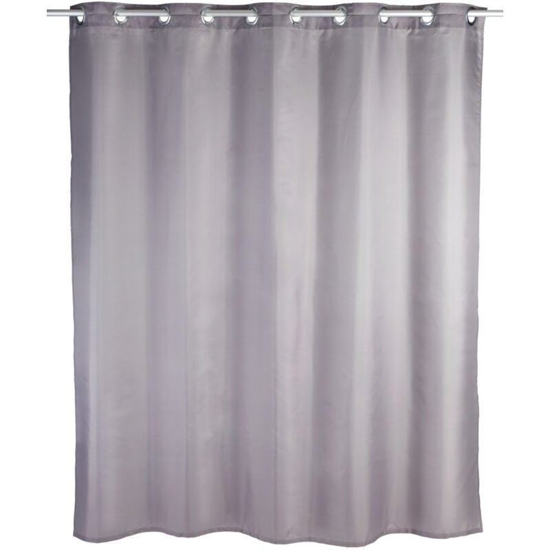 Rideau de douche Comfort Flex, Rideau de douche 180x200 cm, lavable en machine et imperméable à l'eau, 10 anneaux rideau de douche intégrés, 100%