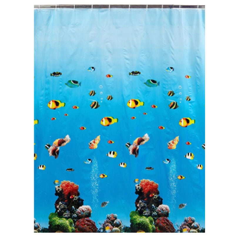 Wenko - Rideau de douche pvc 180x200cm 19122 océan
