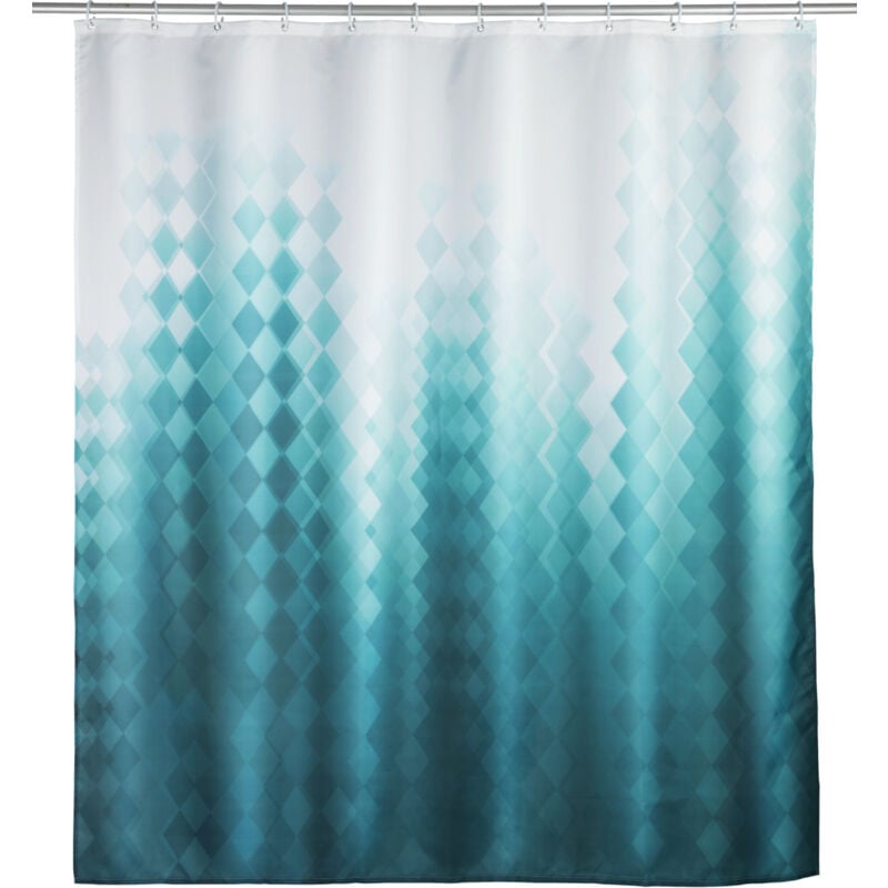 Rideau de douche Tullin, 180 x 200 cm, rideau 100 % polyester avec œillets métalliques & bande de lest en caoutchouc pour la douche et la baignoire,