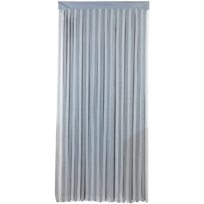Rideau de porte gris-blanc, rideau de porte interieur, fixation sans perçage, facile d'entretien et lavable, polyester, 90x200 cm, gris - blanc