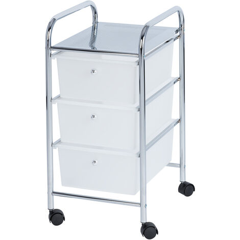 Rollwagen mit 3 Schubladen Haushalt Bad WC Regal Rollregal 33x65,5x39cm