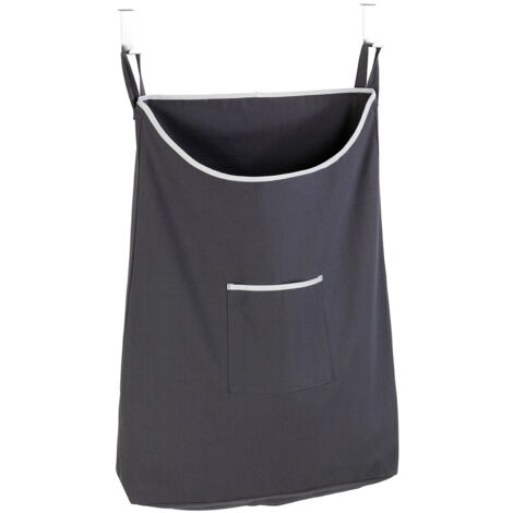 Wenko – Sac à linge suspendu en coton 100% – Capacité 65 litres – Dimensions 52 x 81 x 10 cm – Accroché à la porte avec crochets inox