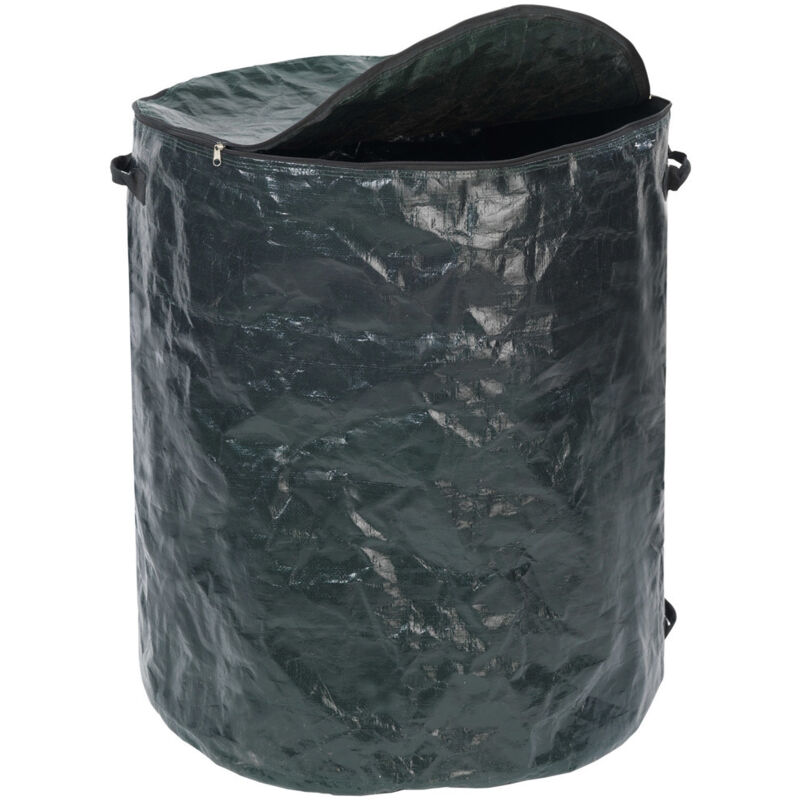 Sac déchets verts, sac feuilles mortes, gazon, xxl avec fermeture éclair, Capacité 275L, Polypropylène, ø 67x78 cm, Vert - Wenko
