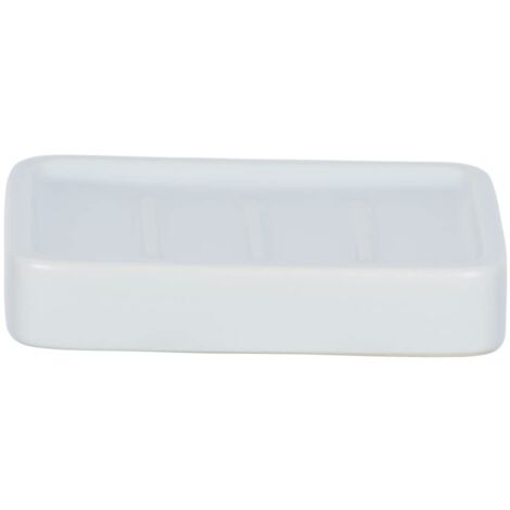 Wenko Scaffale Sapone Hexa rigida, Ceramica, Bianco, 9.5 x 13 x 2.5 cm